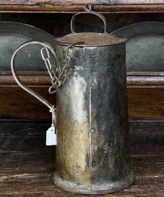 Iron tankard with lid, hand-forged,  19th century