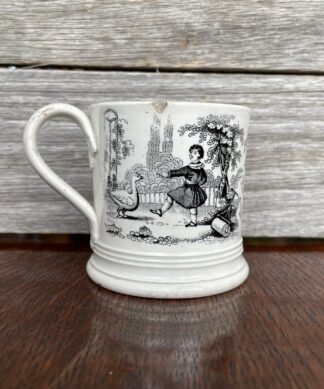 Staffordshire Child's Mug 'And G in Goose..." c. 1840