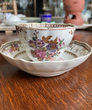 Chinese export cup & saucer, European shape, c. 1770