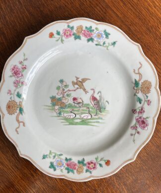 Chinese Export plate, famille rose 'European Birds', c.1745