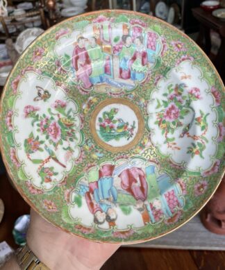 Canotonese  'Rose Medallion' plate, Figures & Flowers, c.1870