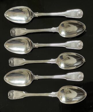 Georgian Silver Fiddle Shell Spoons at Moorabool Antiques, Geelong