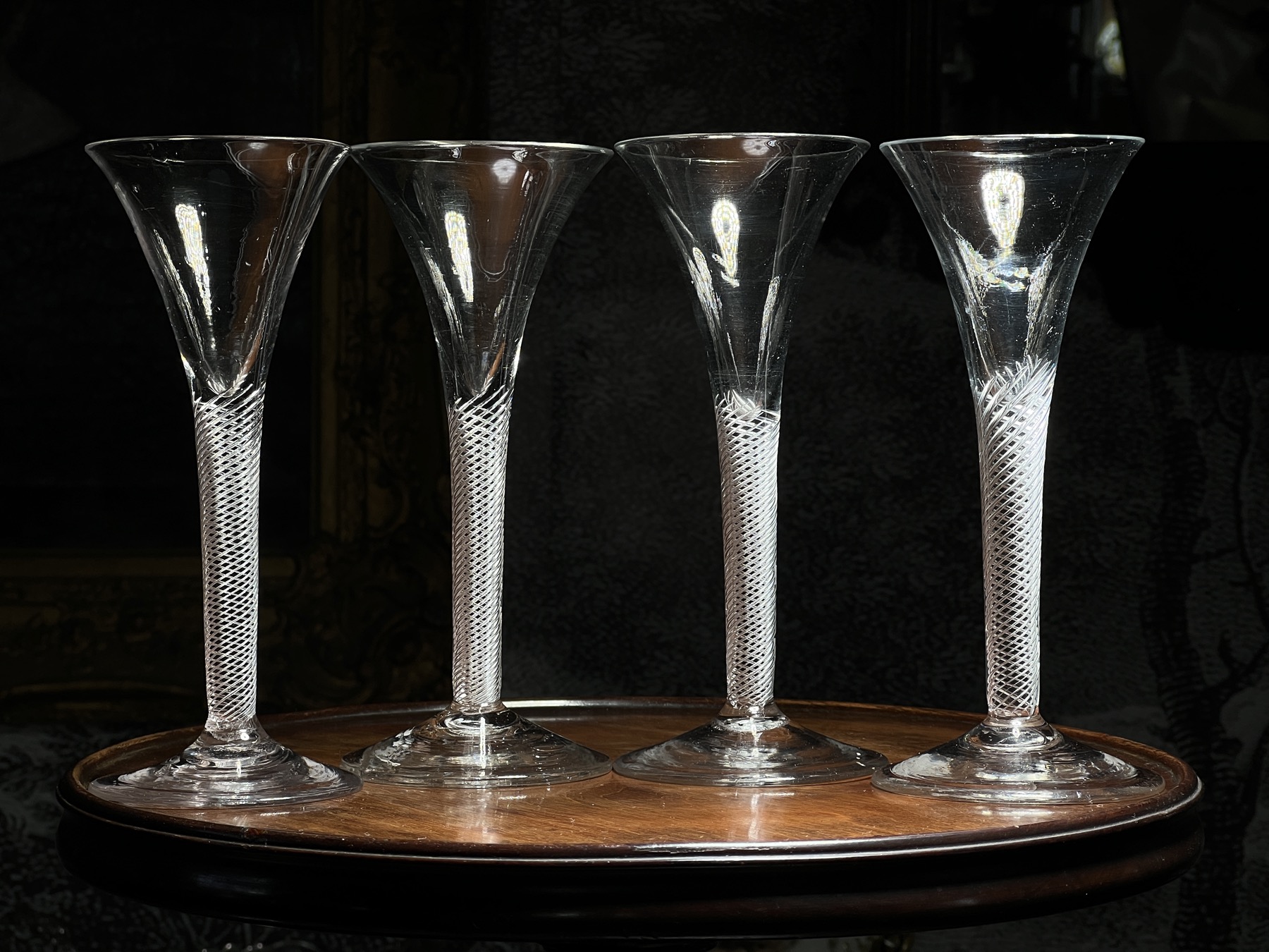 Set of Four Georgian Wine Glasses, c.1750 