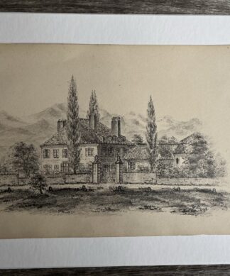 Pencil Sketch by Frederick Bennett- large manor house 1873