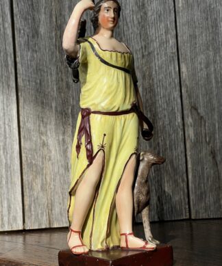 Staffordshire figure of Diana the Huntress, Brown Base, c.1800