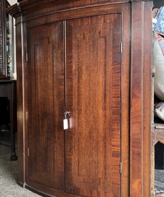 Georgian Curved front Oak Corner cupboard, C.1795