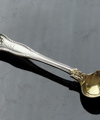 Macintosh Clan, Bateman Sterling Silver salt spoon,  Shell & Husk, London 1839