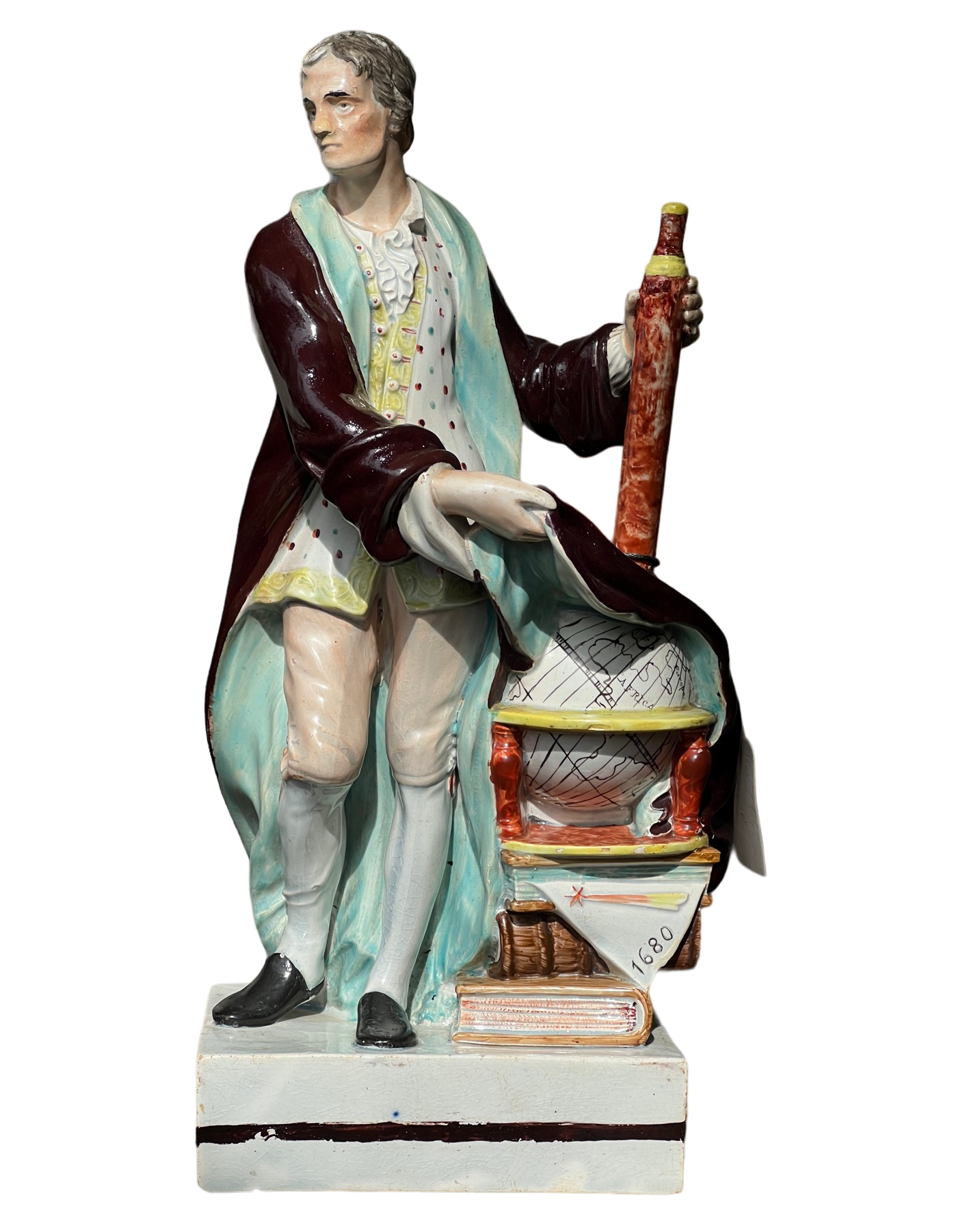 Sir Isaac Newton, Leeds Pottery Marked Figure c.1790 at Moorabool Antiques, Geelong