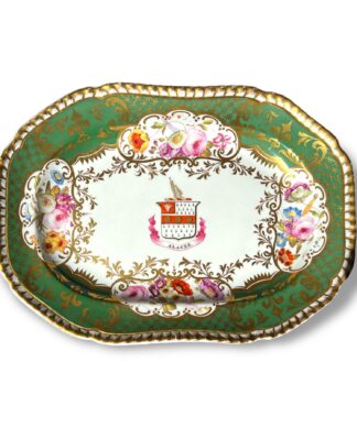 Spode Armorial rectangular dish, Captain Nathaniel Gooding Clarke of Handsworth, c. 1825