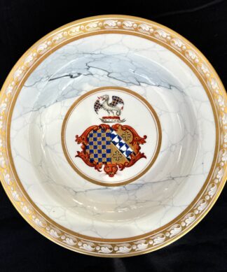 Armorial Barr Flight Barr Worcester soup plate, Warren impaling Mangles (Dublin) c. 1810