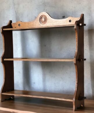 Arts & Crafts oak hanging shelf, C. 1900