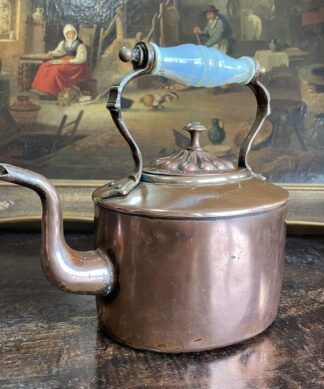 Victorian Copper Kettle with opaque glass handle, c.1850