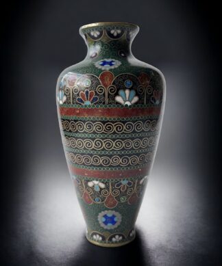 Japanese Cloisonné vase, fine colourful patterns, c. 1890