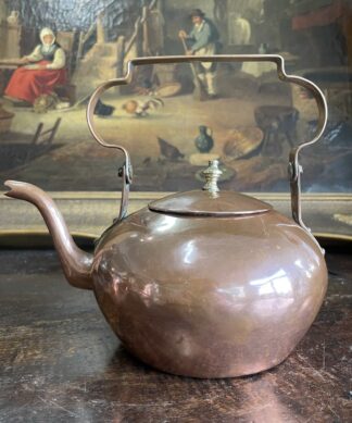 Victorian Copper Kettle, elegant handle, c. 1870