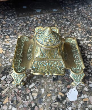 Victorian brass inkwell C.1880