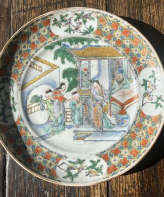 Chinese export plate, 'Western Chamber' scene, Qianglong period c.1780