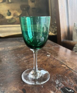 Victorian green port glass, C. 1880