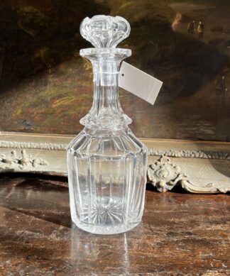 Small Victorian decanter with faceted sides, C.1860