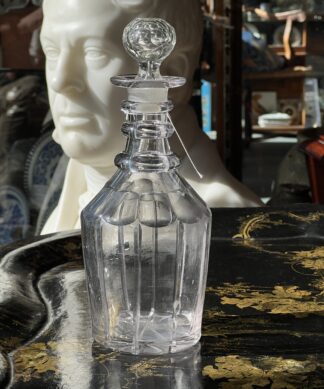 Small late Georgian decanter with 3 rings to the neck, C.1830