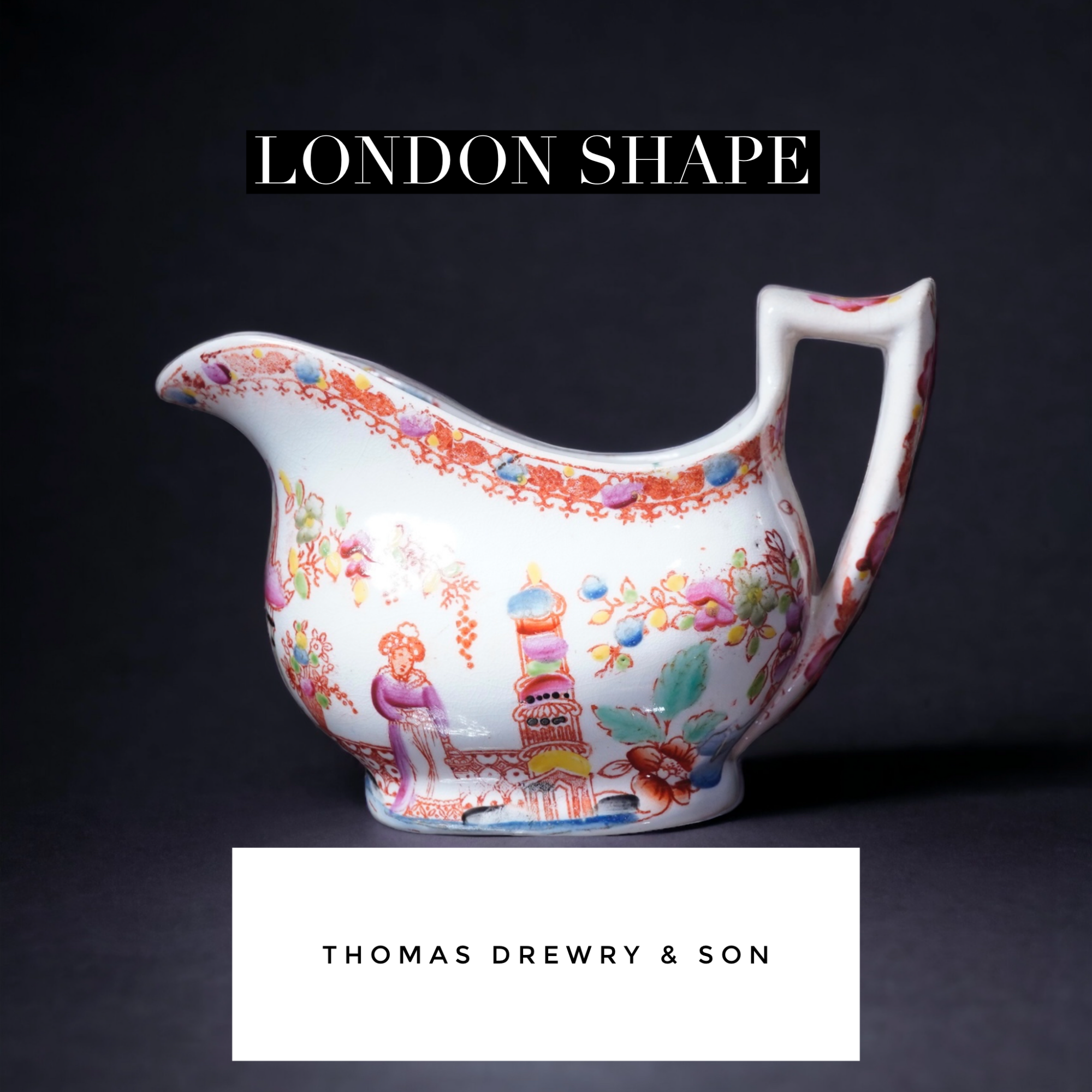 Drewry & Son, Lane End, London Shape jug, pattern 65, marked 'D' in sunburst, at Moorabool Antiques, Australia