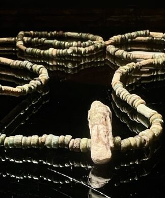 Ancient Egyptian faience amulet necklace , late period, 700-300BC