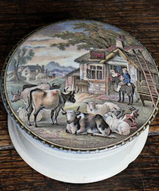 Pratt potted with base, 'The Red Bull Inn', mid-19th century