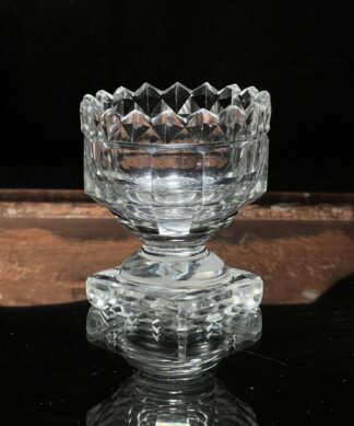 Georgian cut glass open salt on pedestal base, c. 1820.