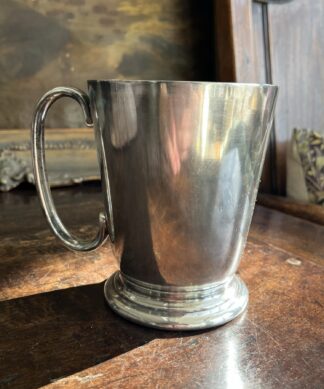 HMS Howe Nickel tankard, made from metal taken in 1958 scrapping, by Mappin & Webb