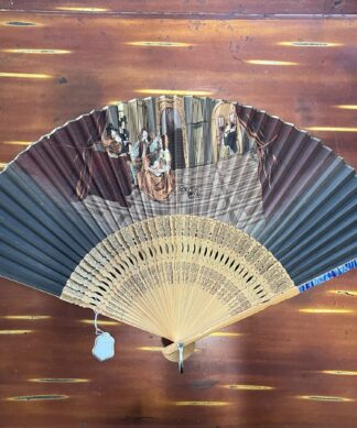 Continental fan, old master scene C.1900