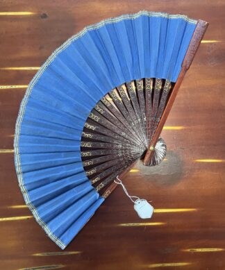 Small silk fan on bamboo sticks, Duvelleroy- Paris, C. 1900