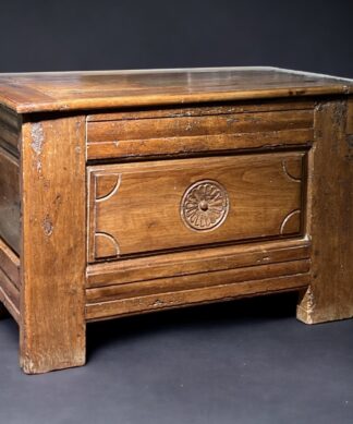 French cherrywood panelled coffer of small size,18th C