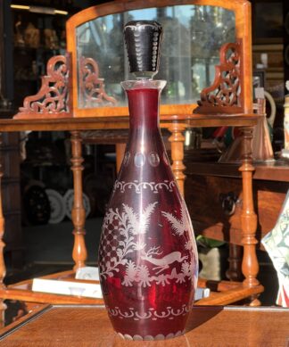 Bohemian ruby decanter, circa 1890