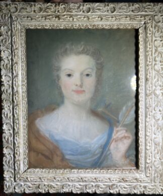 Jean-Baptiste Perronneau pastel portrait 1751 at Moorabool Antiques, Geelong, Australia