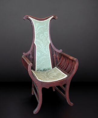 Australian Hardwood Art Nouveau chair, Lyre-bird back, c. 1910