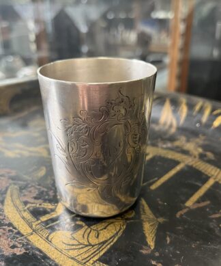 Small silver continental .800 beaker, 19th C