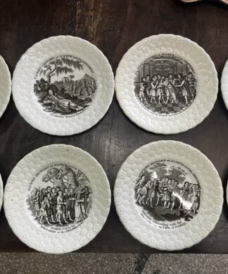 Set of 8 Biblical Child's plates 'Sacred History of Joseph and his Brethren', C. 1835