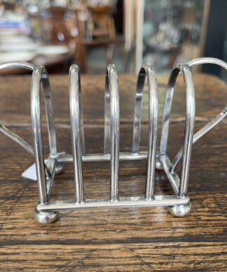 Small silverplate 4-slice toast rack, Dixon c. 1910