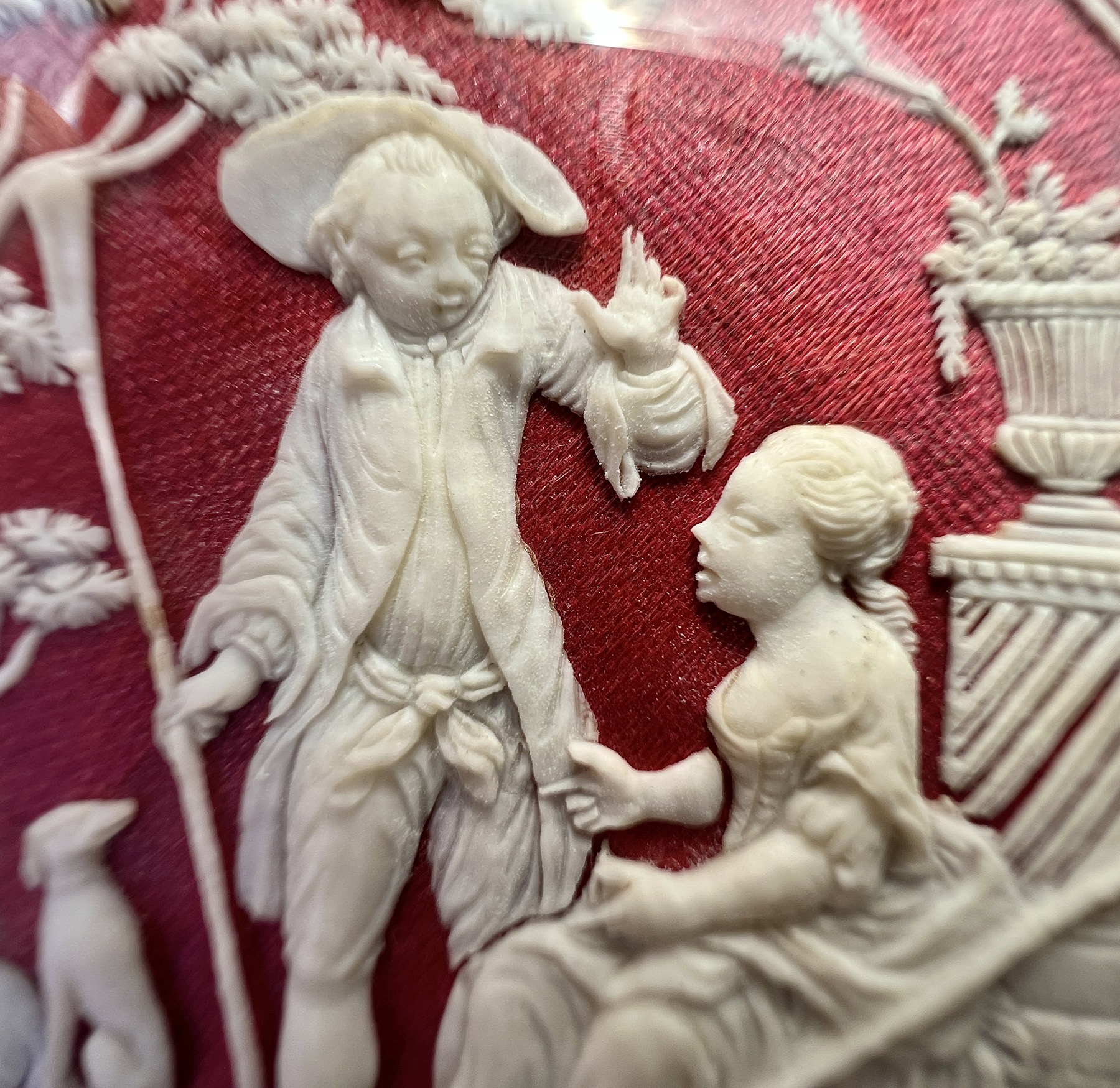 Stephany and Dresch attributed micro carved ivory plaque, circa 1795, Moorabool Antiques Geelong