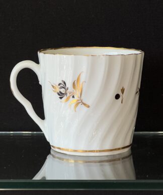 Flight Worcester coffee can, spiral fluted, brown flower sprig pattern, c. 1805