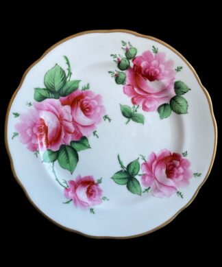 Coalport plate with large hand-painted roses, for Goode & Co, c. 1880