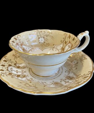 Early Victorian Bowers porcelain cup & saucer, circa 1845