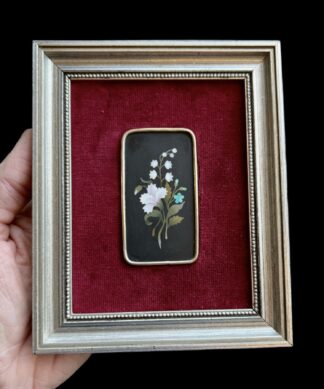 Victorian Pietra Dura Plaque, flower group, Florence, c. 1870