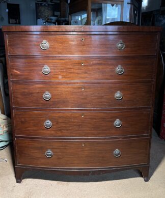 Georgian Mahogany large bowfront chest-of-drawers, c. 1820