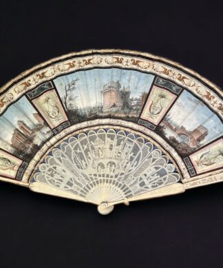 'Grand Tour' fan, Views of Rome, Italian c.1785