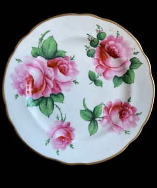 Coalport plate with large hand-painted roses, for Goode & Co, c. 1880