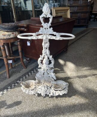 Victorian cast iron umbrella stand, foliage with face, c. 1870