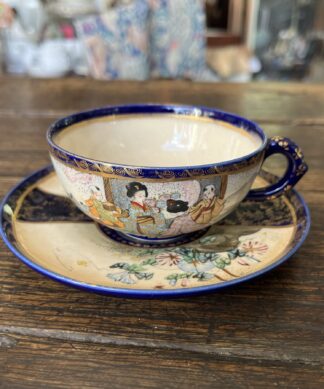 Japanese Satsuma cup+ saucer, C. 1895