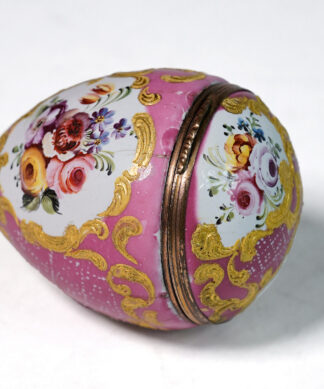 English Enamel egg-form box, South Staffordshire c.1780