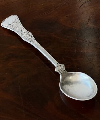 Norwegian .830 Silver teaspoon, 'Flat Rose' pattern, A.S. Carlsen, mid 20th c.