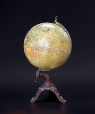 Brussels world globe on cast iron stand, by Balieus + Windels, 1920's